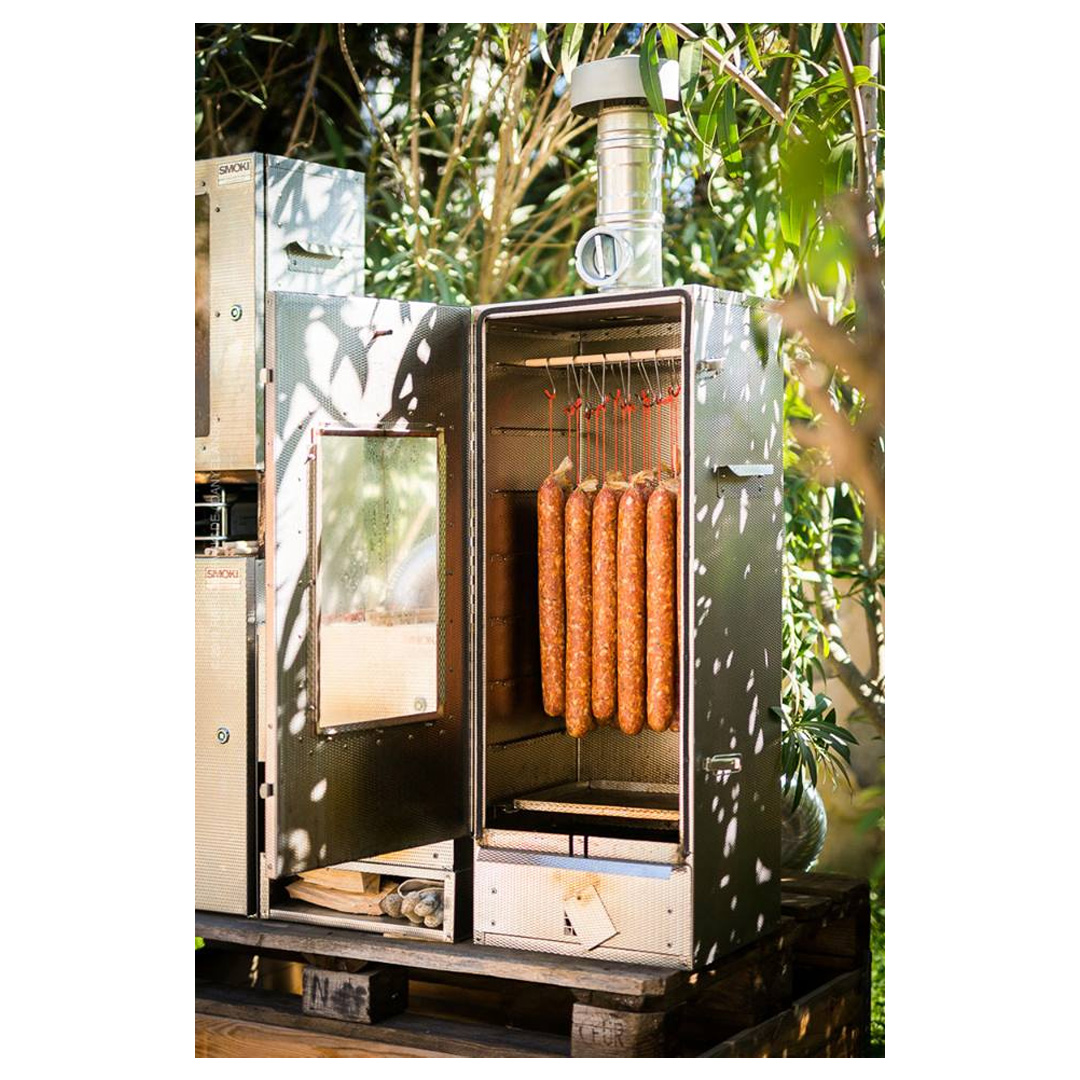 Smoki - Forno di affumicatura, in acciaio V2, con piastra