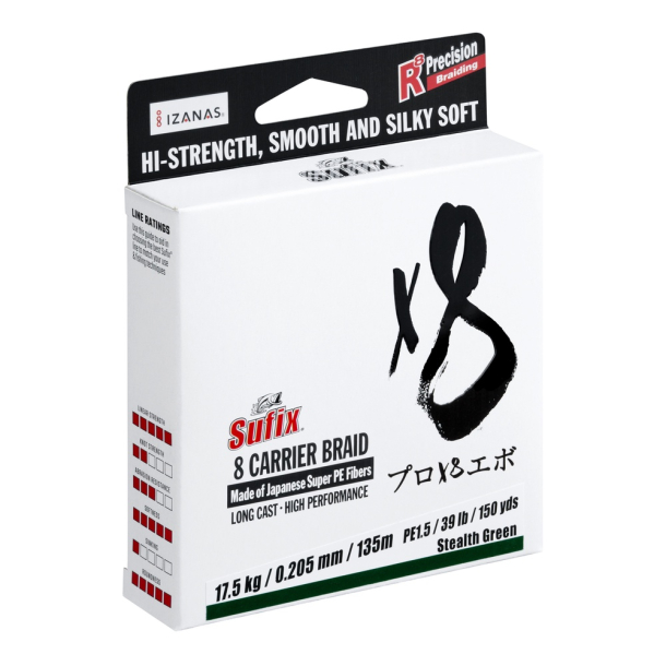 Sufix X8 BRAID STEALTH GREEN 150M