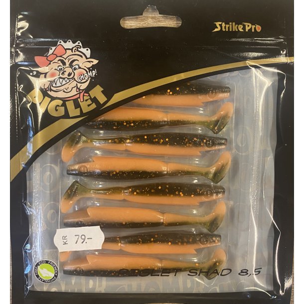 Strike Pro Piglet shad 8,5cm Black pumpkin 