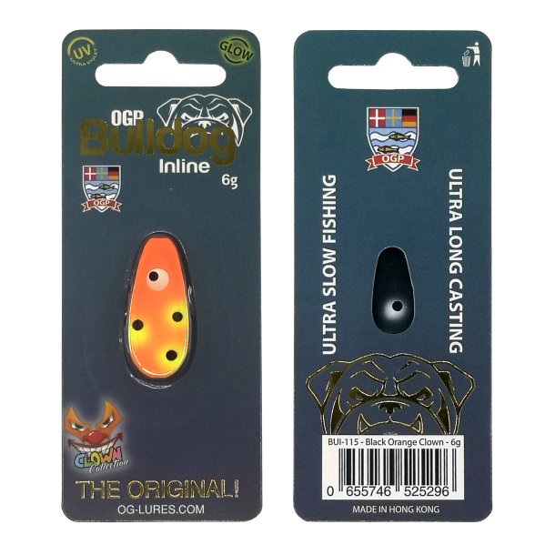 OGP Bulldog Inline 6g, Gennemlber Black/Orange/Clown