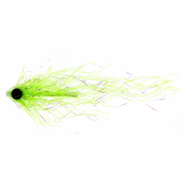 Unique Flies Mylar Pike Tube Glowing Lime Geddeflue