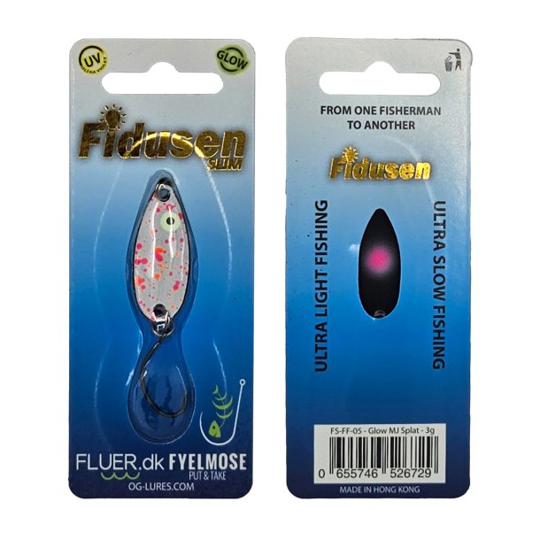 Fidusen Slim Fluer.dk Custom Farver 3g, Mikroblink Glow MJ Splat