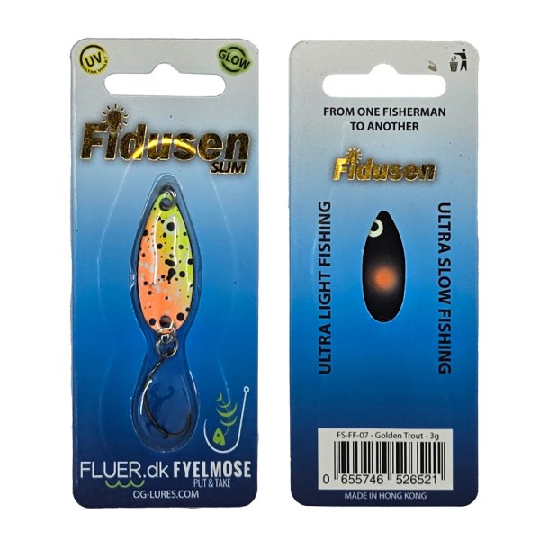 Fidusen Slim Fluer.dk Custom Farver 3g, Mikroblink Golden Trout