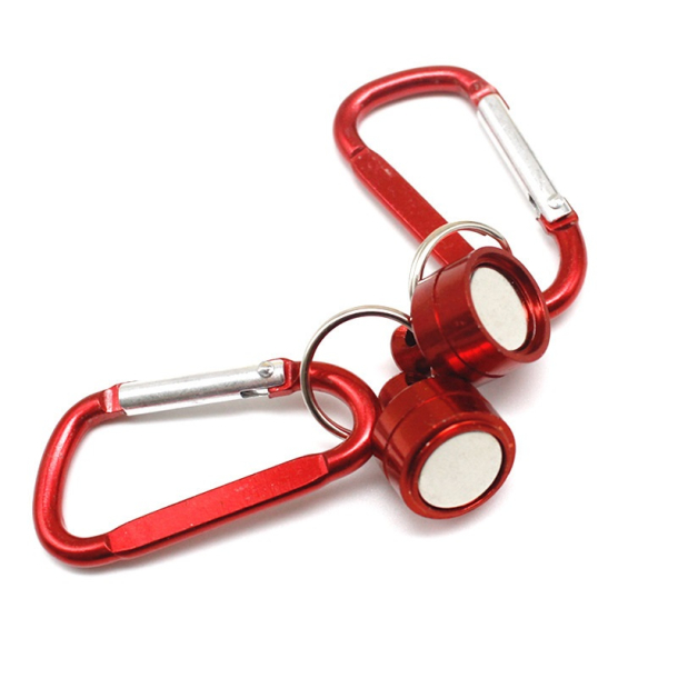 Trout Club Net Magnet med dobbelt karabin Red