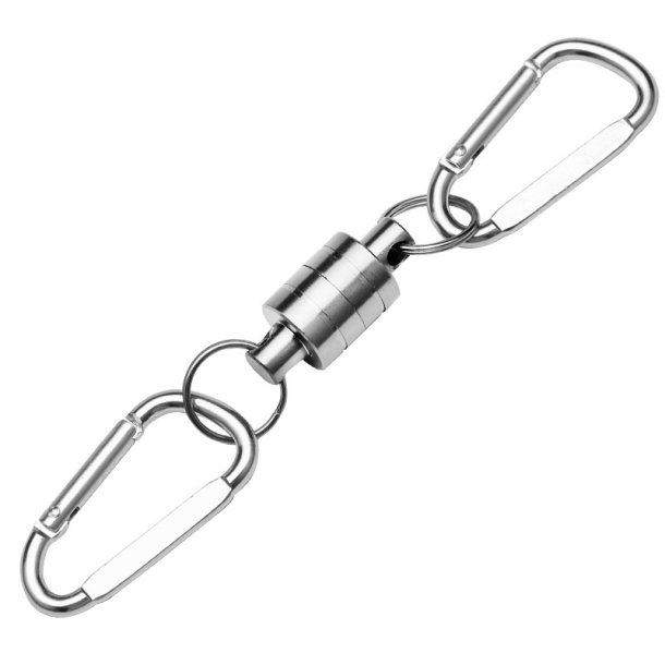 Trout Club Net Magnet med dobbelt karabin Silver