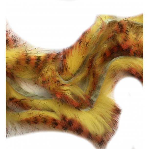 TheFlyCo Tiger Barred Rabbit Strips TIger Barred Rabbit Strips Black / Orange over Yellow