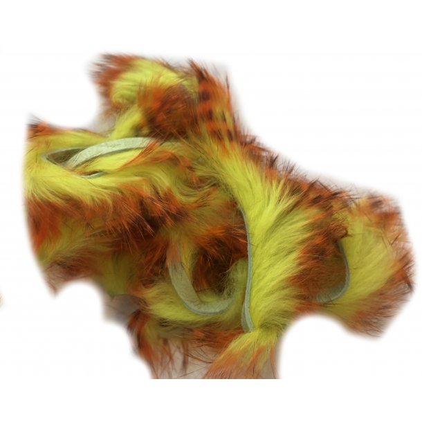 TheFlyCo Tiger Barred Rabbit Strips Tiger Barred Rabbit Strips Orange / Black over Fl Yellow Chartreuse