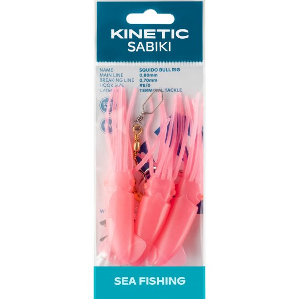 Kinetic Sabiki Squido Bull Rig #8/0 Hot Pink