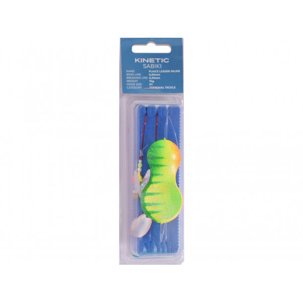 Kinetic Sabiki Plaice Leader Inline 50 g #1 Yellow/Green Tiger