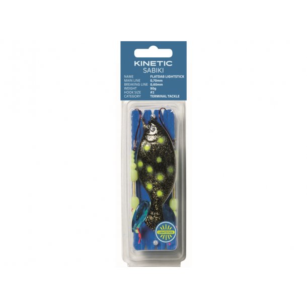 Kinetic Sabiki Flatdab Lightstick 90g #2 Glow/Black