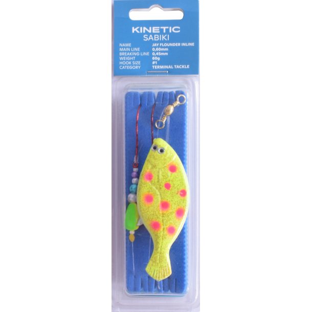 Kinetic Sabiki Jay Flounder Inline Rig 60g Yellow/Orange