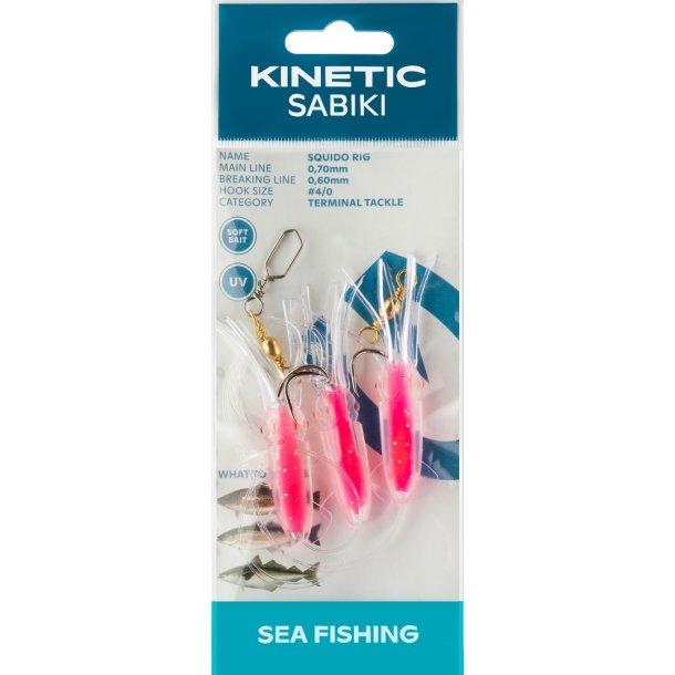 Kinetic Sabiki Squido&nbsp;Rig #4/0 Hot Pink