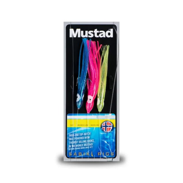 Mustad 3 Coloured Squid Sabiki Rig