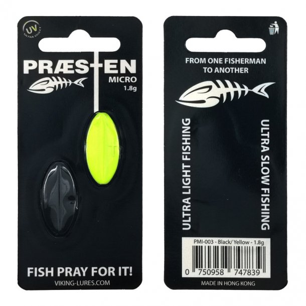 Prsten Micro 1,8g Gennemlber (2-stk pak). Sort/Gul