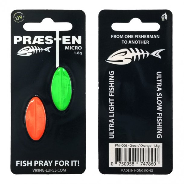 Prsten Micro 1,8g Gennemlber (2-stk pak). Orange/Grn