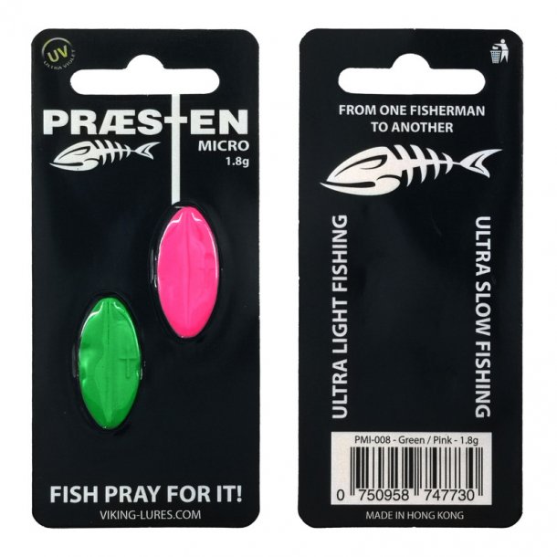 Prsten Micro 1,8g Gennemlber (2-stk pak). Grn/Pink