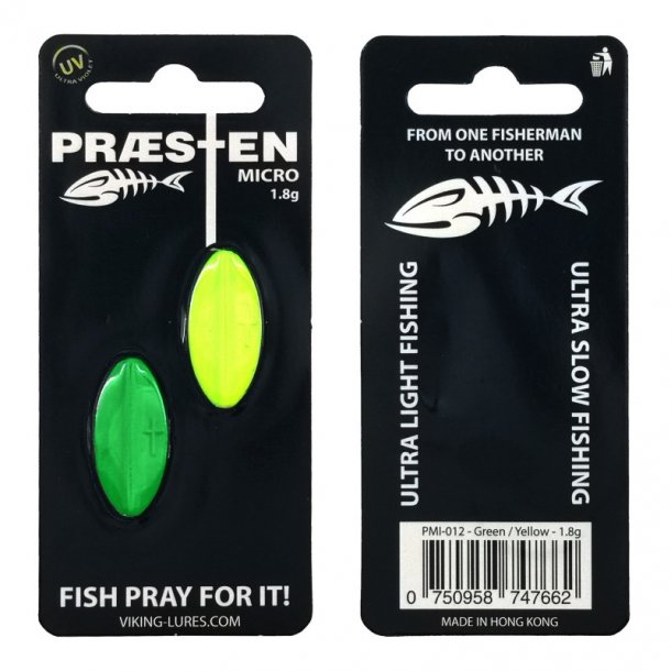 Prsten Micro 1,8g Gennemlber (2-stk pak). Grn/Gul