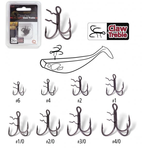 Quantum Claw Treble Hooks Mat Finish Trekroge