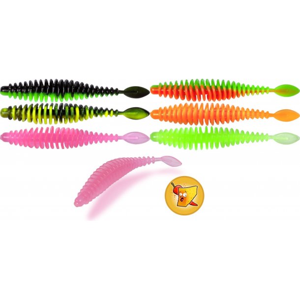 Quantum Magic Trout T-Worm P-Tail 1,5g 6,5cm 6 stk Chili/Cheese