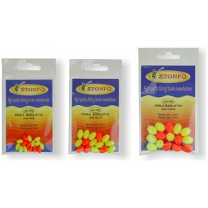 Stonfo Flydeperler Oval Plast R�d/Gul Mix
