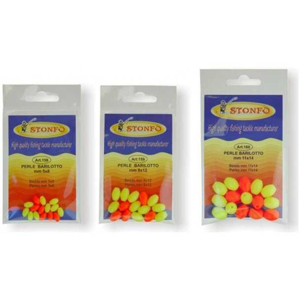 Stonfo Flydeperler Oval Plast Rd/Gul Mix