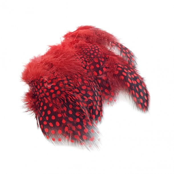 TheFlyCo Strung Guinea Feathers Red