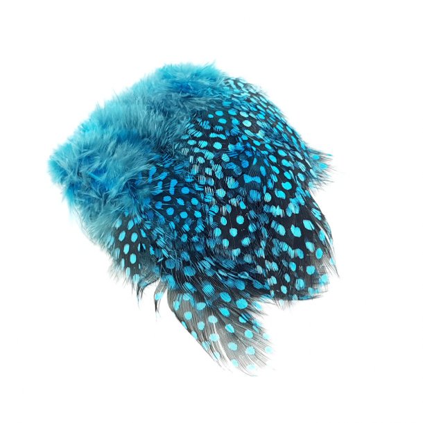 TheFlyCo Strung Guinea Feathers Silver Doctor Blue