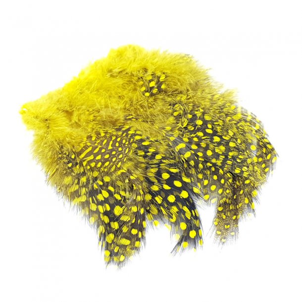 TheFlyCo Strung Guinea Feathers Yellow