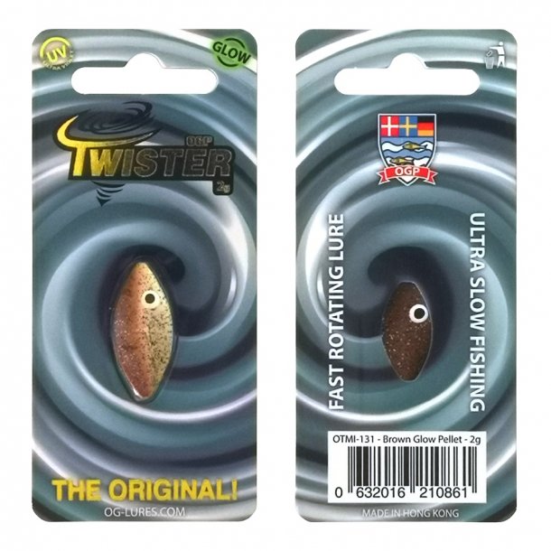 OGP Twister 2g Gennemlber. Brown Glow Pellet