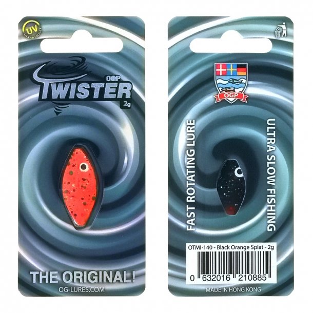 OGP Twister 2g Gennemlber. Black Orange Splat