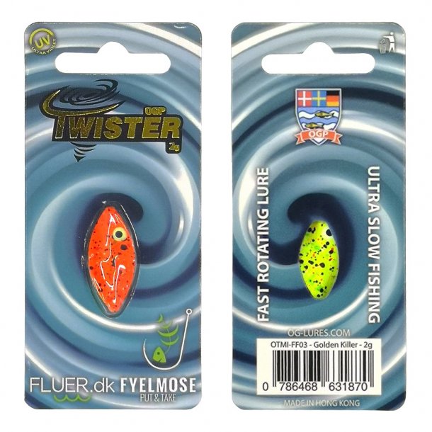 OGP Twister 2g FLUER.DK CUSTOM FARVER Golden Killer