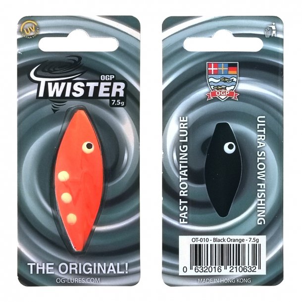 OGP Twister 7,5g Gennemlber Black/Orange