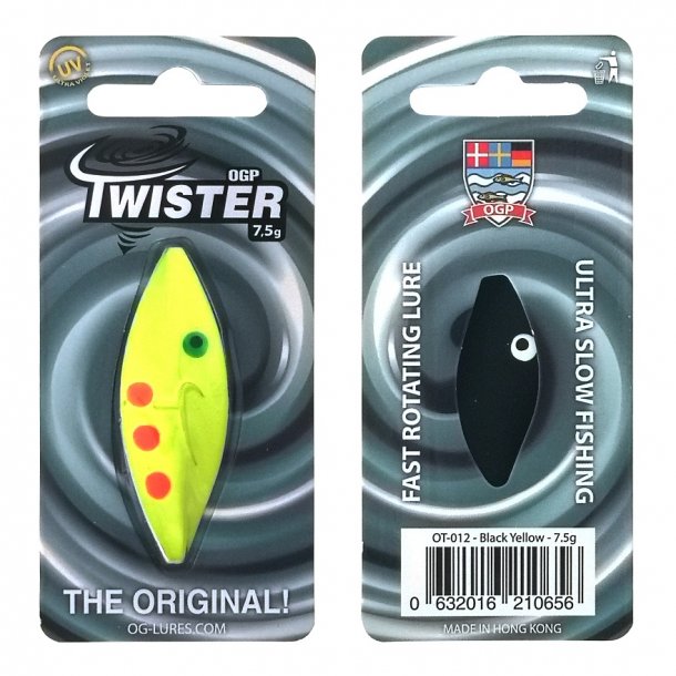 OGP Twister 7,5g Gennemlber Black/Yellow
