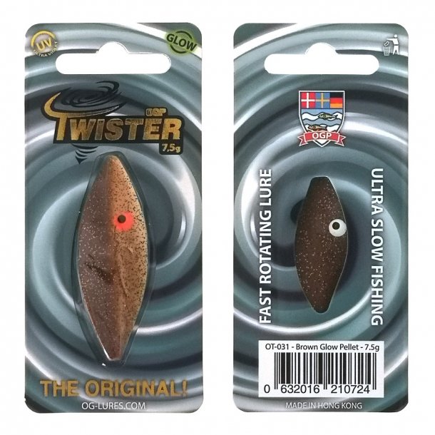 OGP Twister 7,5g Gennemlber Brown Glow Pellet
