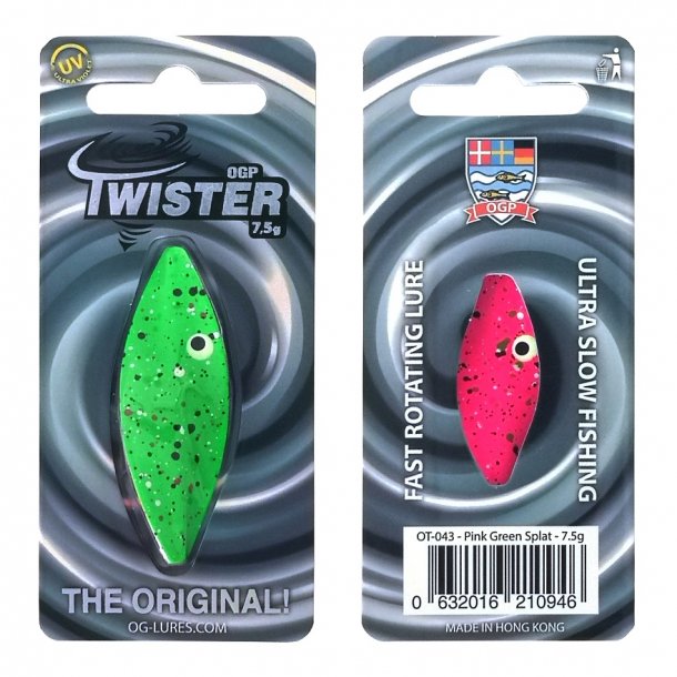OGP Twister 7,5g Gennemlber Pink Green Splat