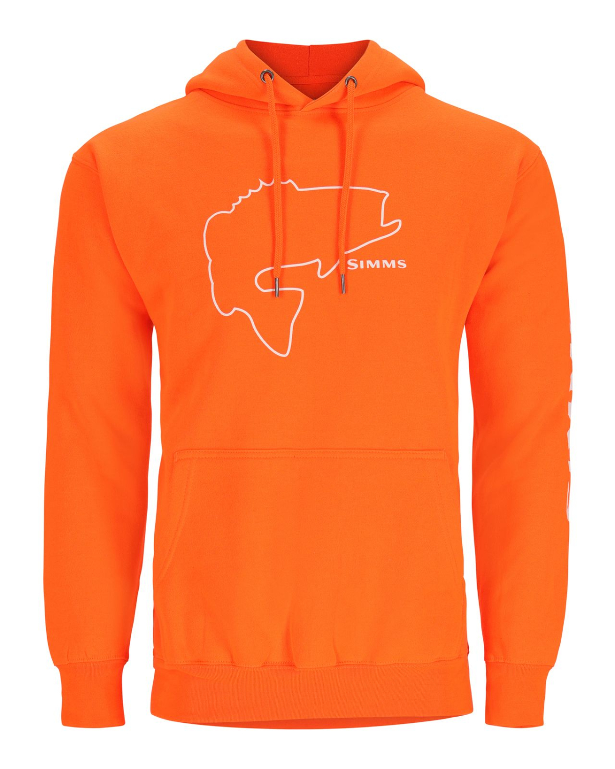 Simms Bass Outline Hoody Neon Orange - T-shirts & Polo Shirts - Fluer.dk