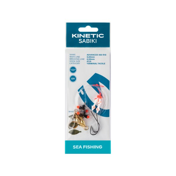 Kinetic Sabiki Advanced 360 Fladfiskeforfang White/Red dots