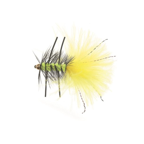 Unique Flies B.H. Rubber Leg Woolly Fluo Yellow #8
