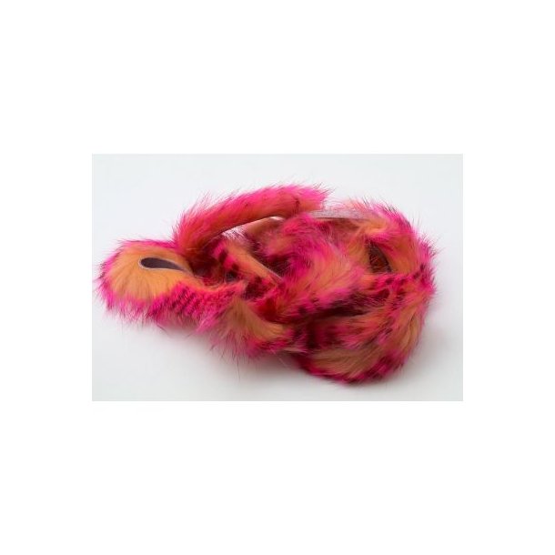 TheFlyCo Tiger Barred Rabbit Strips Hot Pink/ Brown Over Peach