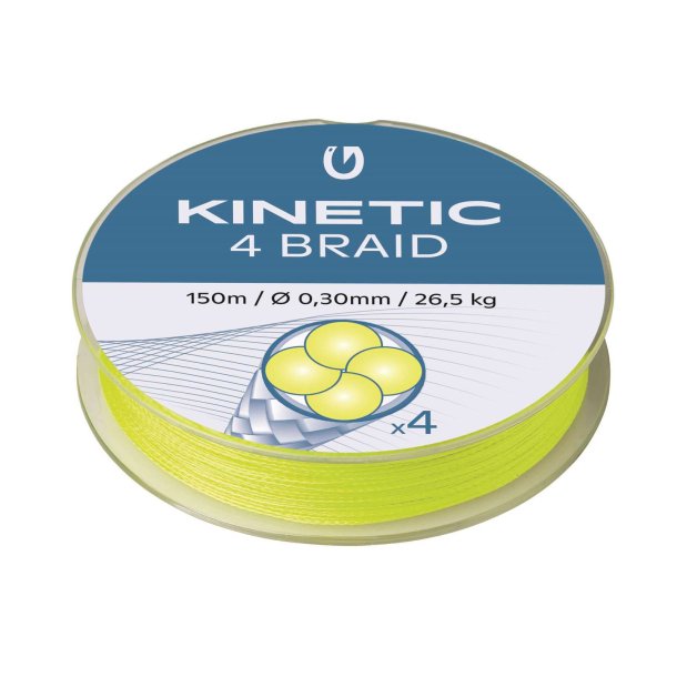 Kinetic 4 Braid Fluo Yellow 150m