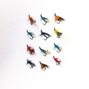 3-kroget Laksefluer Sortiment 3, 12 stk.