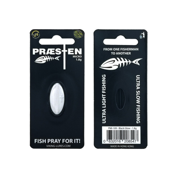 Prsten Micro 1,8g Gennemlber. Sort/UV Hvid