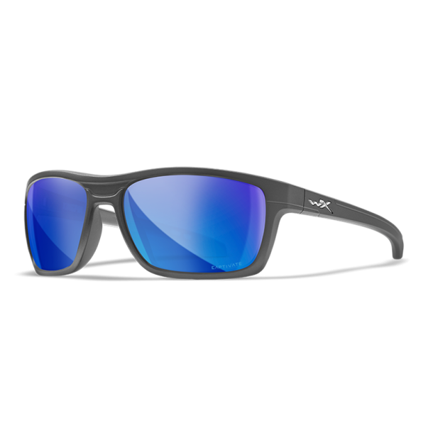 Wiley-X WX Kingpin Captivate Blue Mirror Matte Graphite Frame