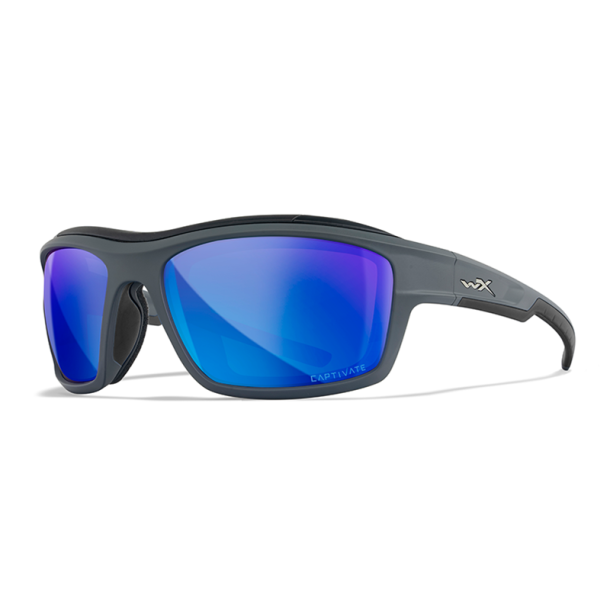 Wiley-X WX Ozone Captivate Blue Mirror Matte Grey Frame