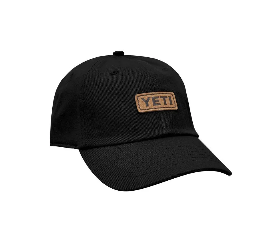YETI Leather Logo Baseball Hat Black