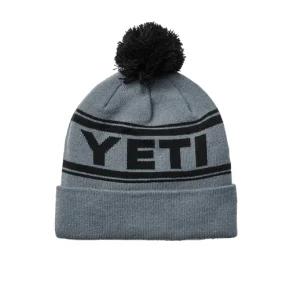 YETI Logo Retro Knit Beanie Grey/Black