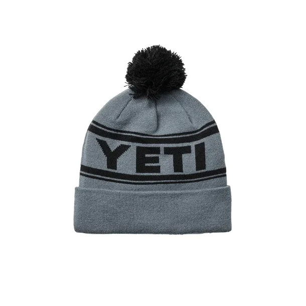 YETI Logo Retro Knit Beanie Grey/Black
