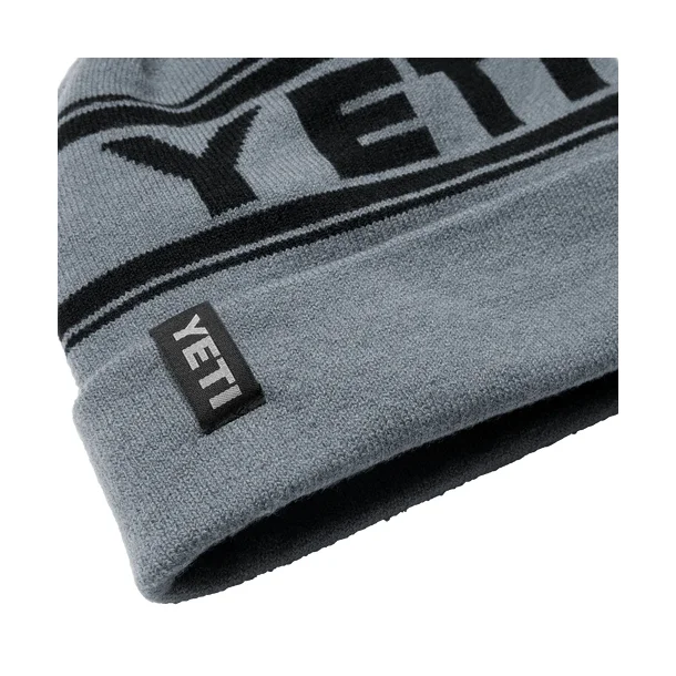 YETI Logo Retro Knit Beanie Grey/Black
