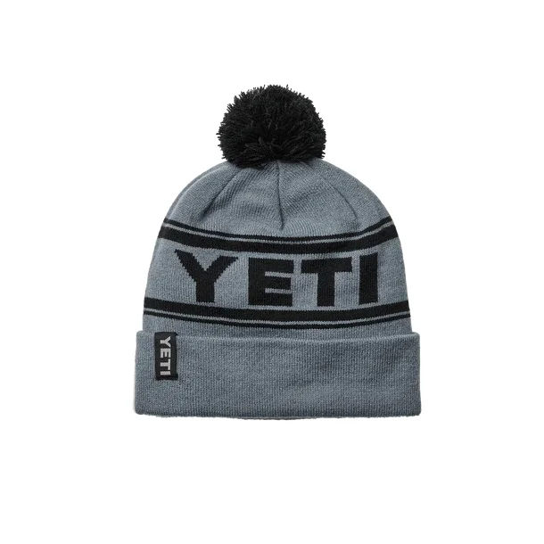 YETI Logo Retro Knit Beanie Grey/Black